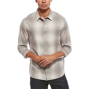 Vince Mens Forest Shadow Plaid Shirt, Grey